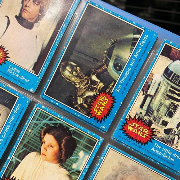 Vintage 1977 Star Wars Trading Cards Series 1 Blue COMPLETE SET 1-66 - Picture 14 of 16